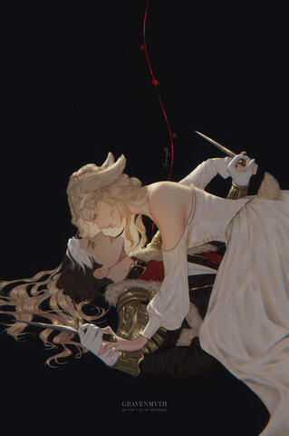 Art of Emet-Selch and my OC from Final Fantasy 14.